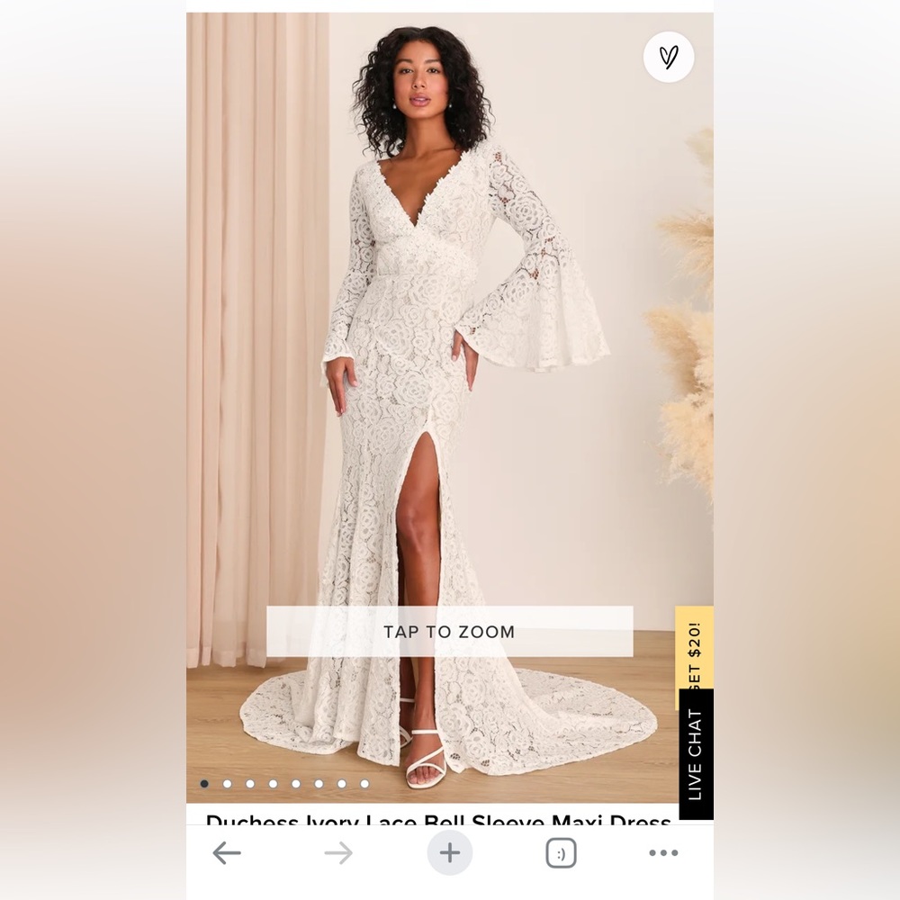 NWT lulus bell sleeve lace wedding dress